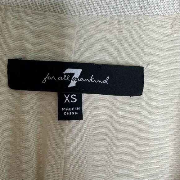 7 For All Mankind Womens Cream XS Linen Blend Blazer Single Breasted - Picture 10 of 10